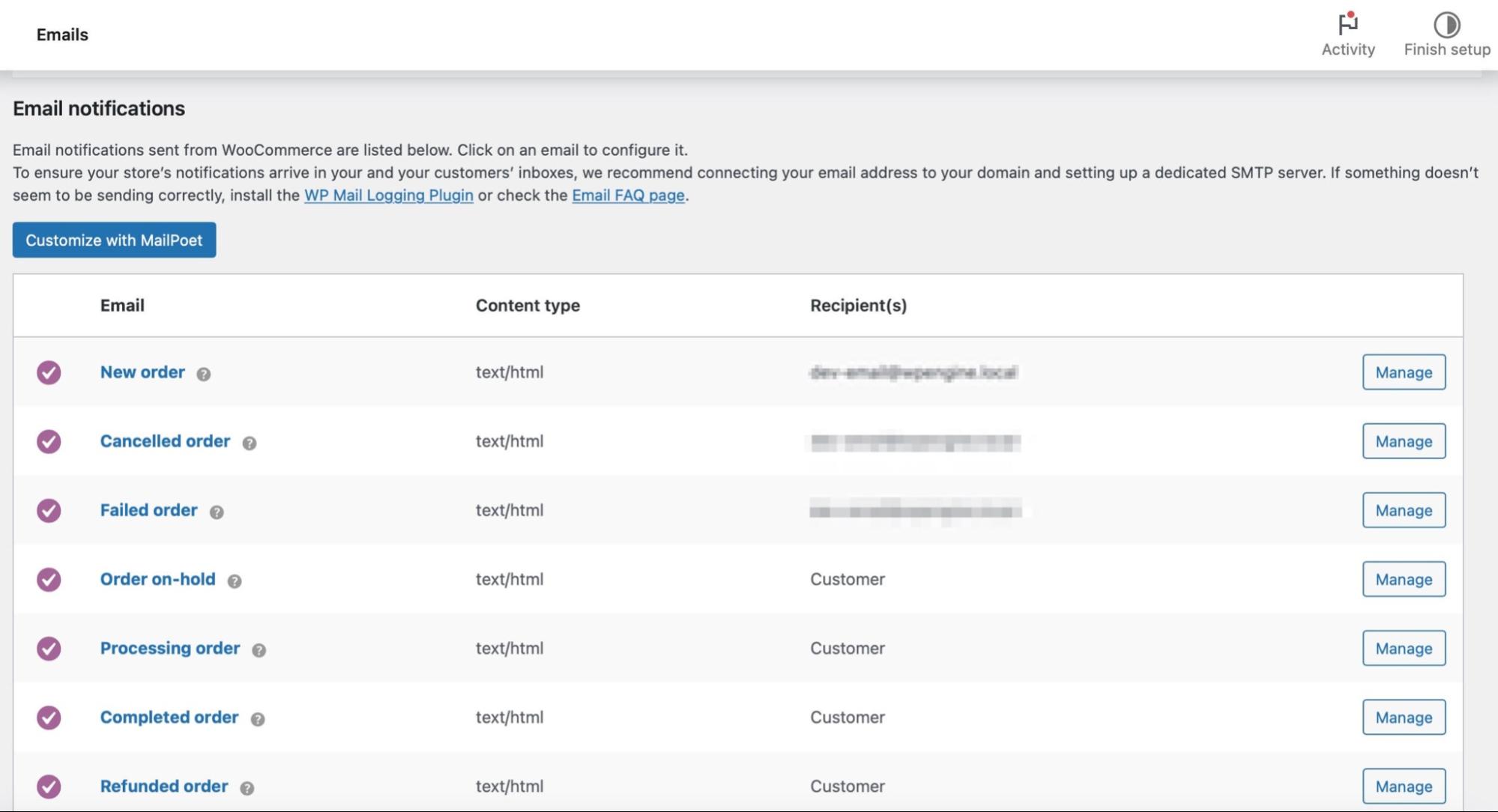 WooCommerce emails
