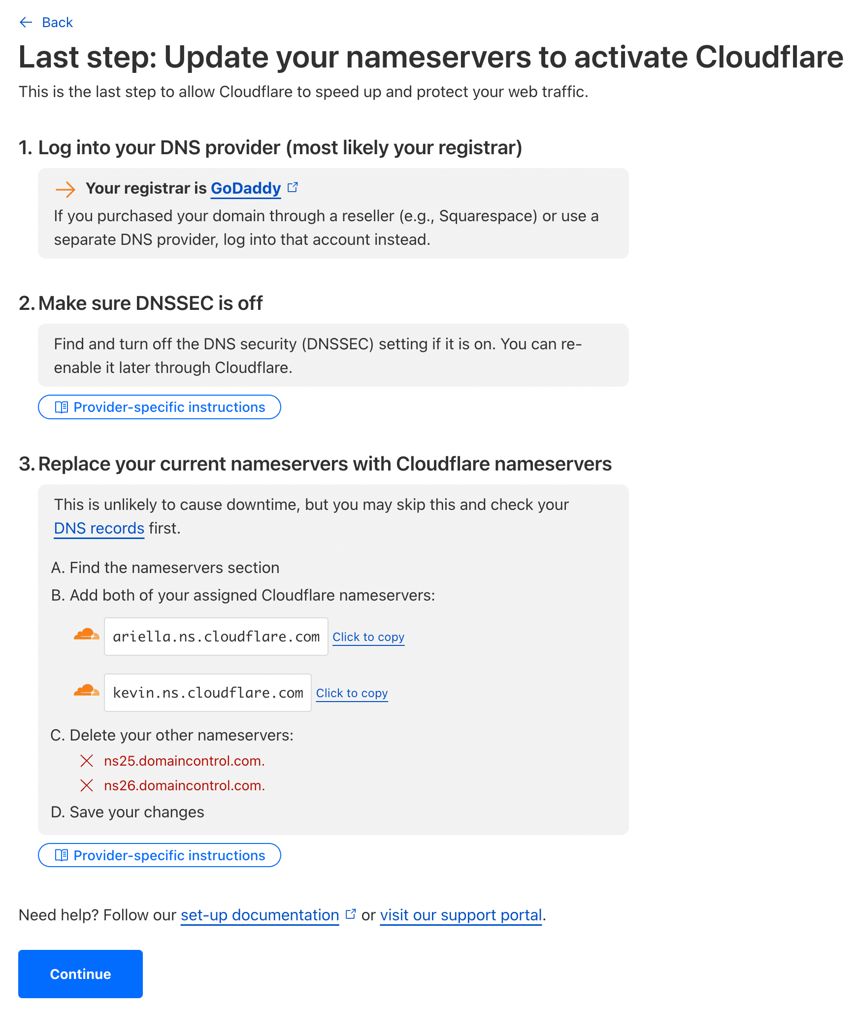 nameserver di cloudflare