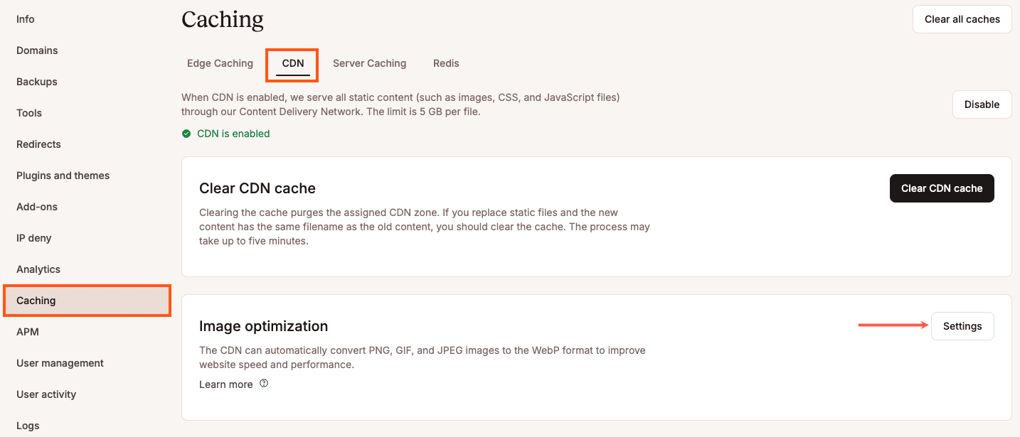 Kinsta's Afbeeldingsoptimalisatie feature.
