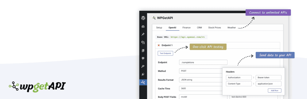 L'image d'en-tête de l'extension WPGetAPI de WordPress.org.