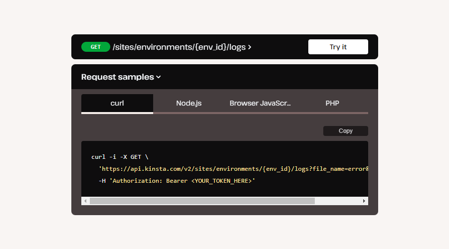 Mise en place d'un programme de suivi des journaux de site avec l'API Kinsta.