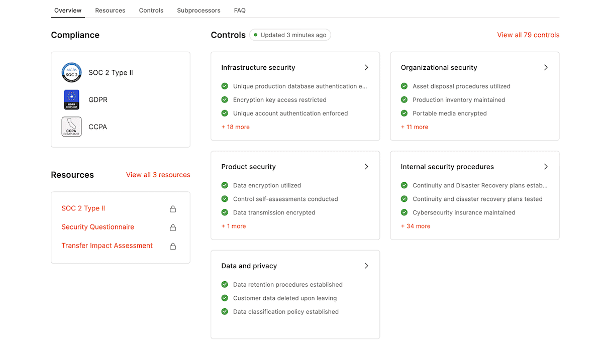 La page Trust and Compliance sur le site web de Kinsta.