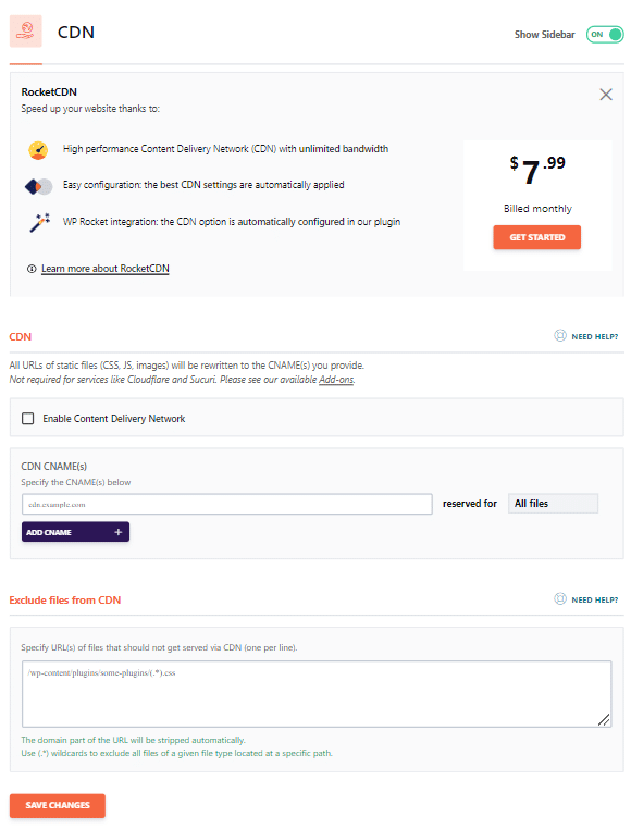 Füge deine CDN-Einstellungen in WP Rocket hinzu