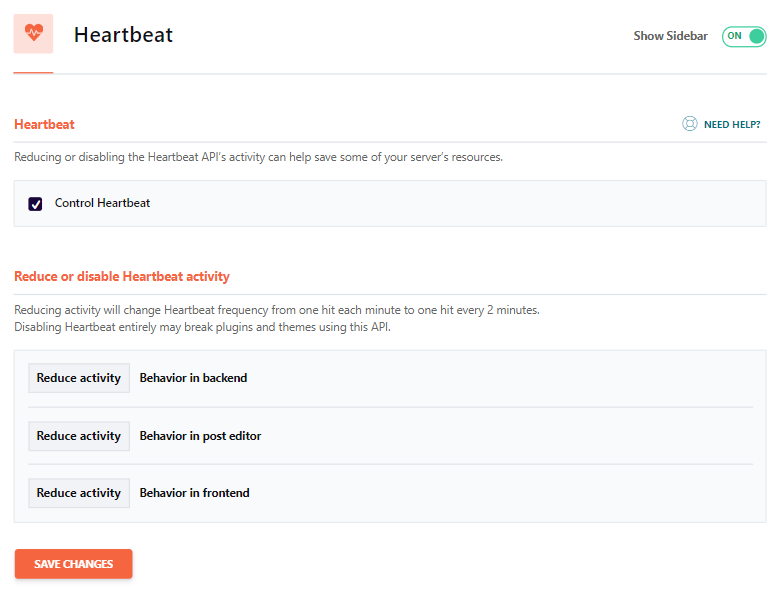 WordPress Heartbeat-Einstellungen ändern