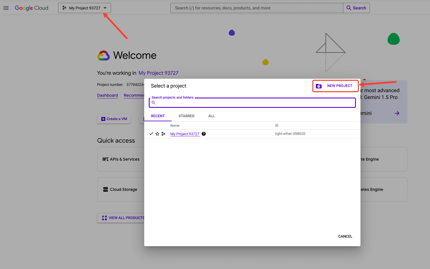 Create Google Cloud Project
