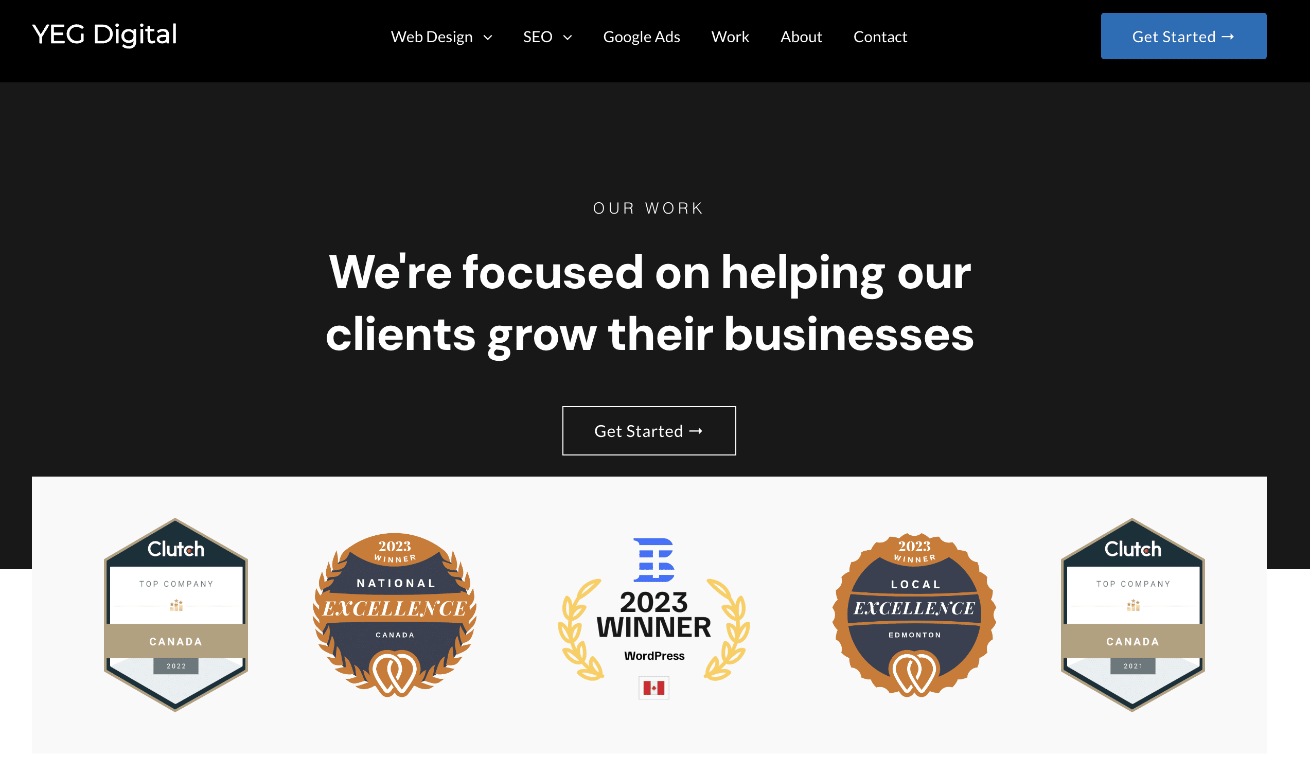 YEG Digital's website