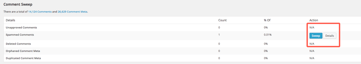 Supprimer les commentaires indésirables et les commentaires non approuvés dans WP-Sweep.