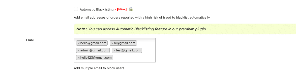 Colocando usuários fraudulentos na lista negra manualmente no WooCommerce.