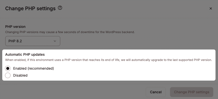 Automatische PHP-Updates
