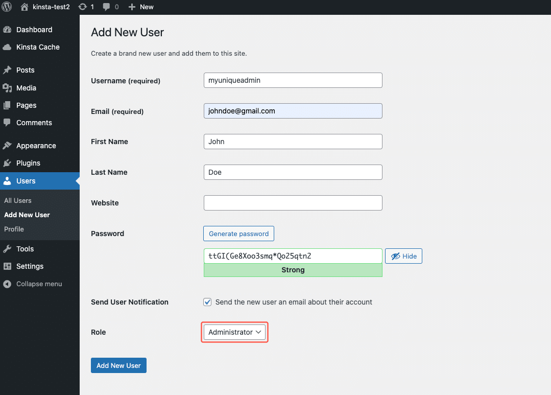 WordPress-Rolle