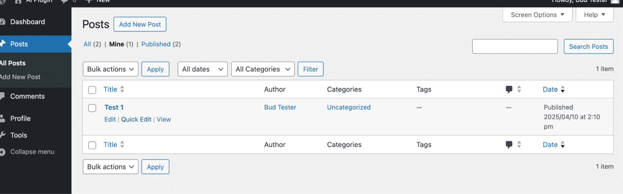 Debugging the plugin