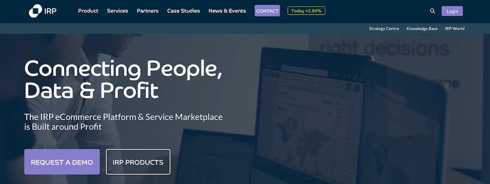 Captura de pantalla del sitio web de IRP Commerce. 