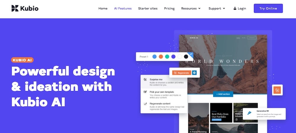 Kubio AI est un constructeur de pages WordPress soutenu par l'IA.