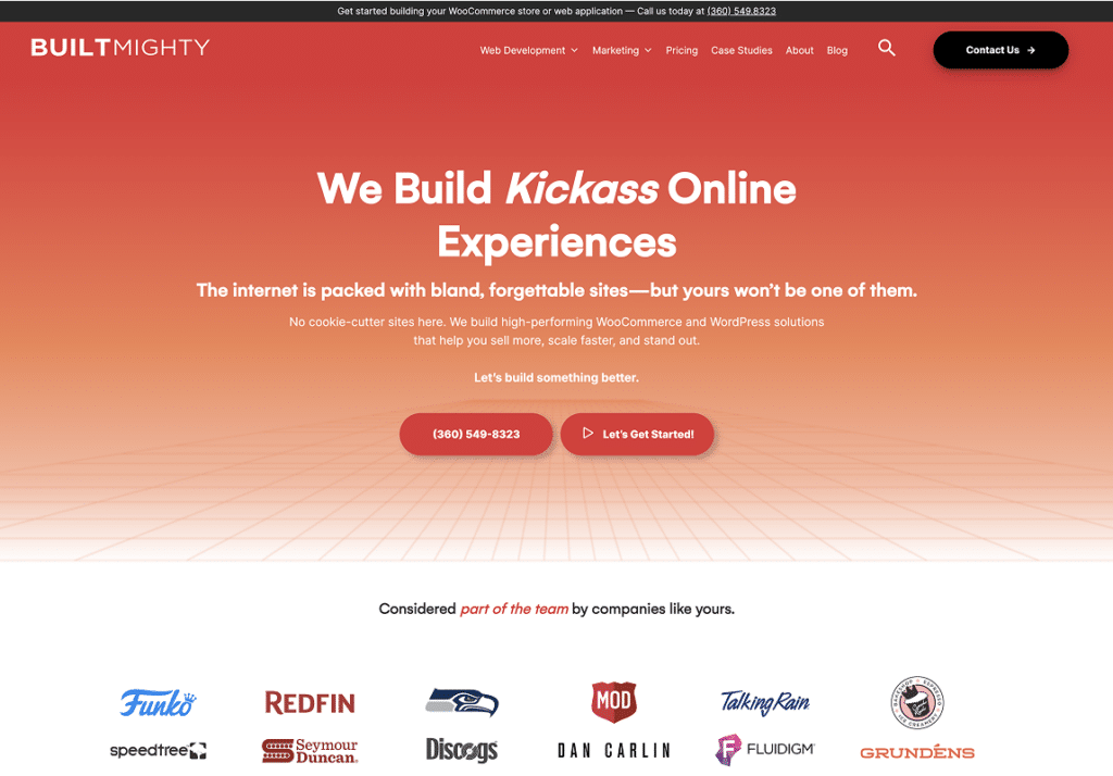 Image of Built Mighty website