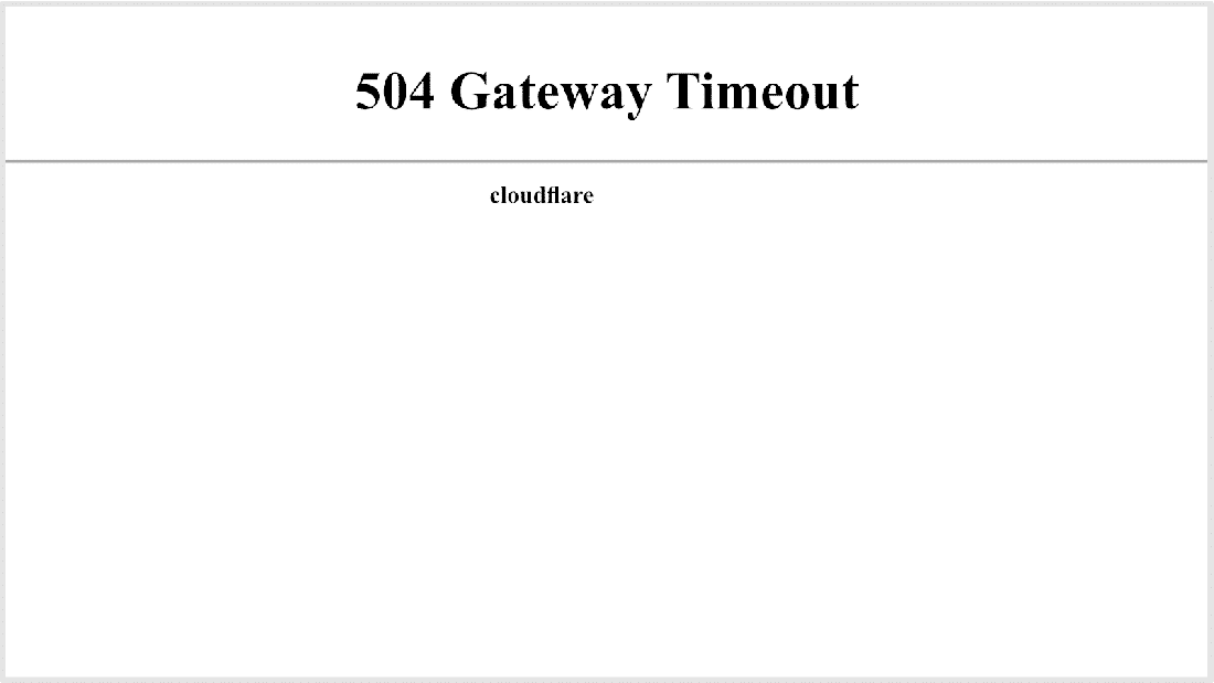 Error de tiempo de espera de la pasarela 504