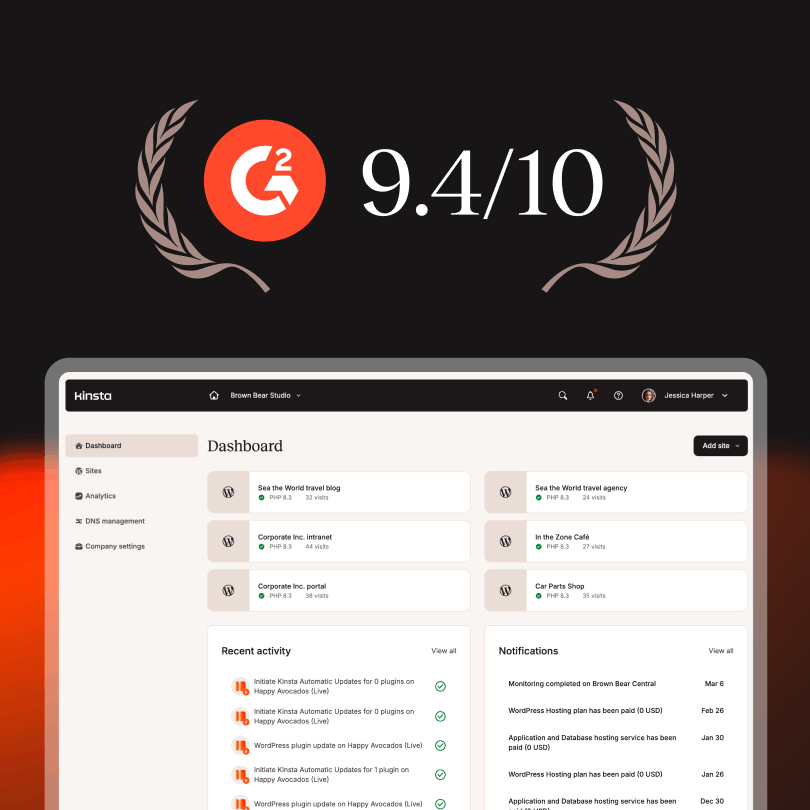 G2 icon showing MyKinsta rating
