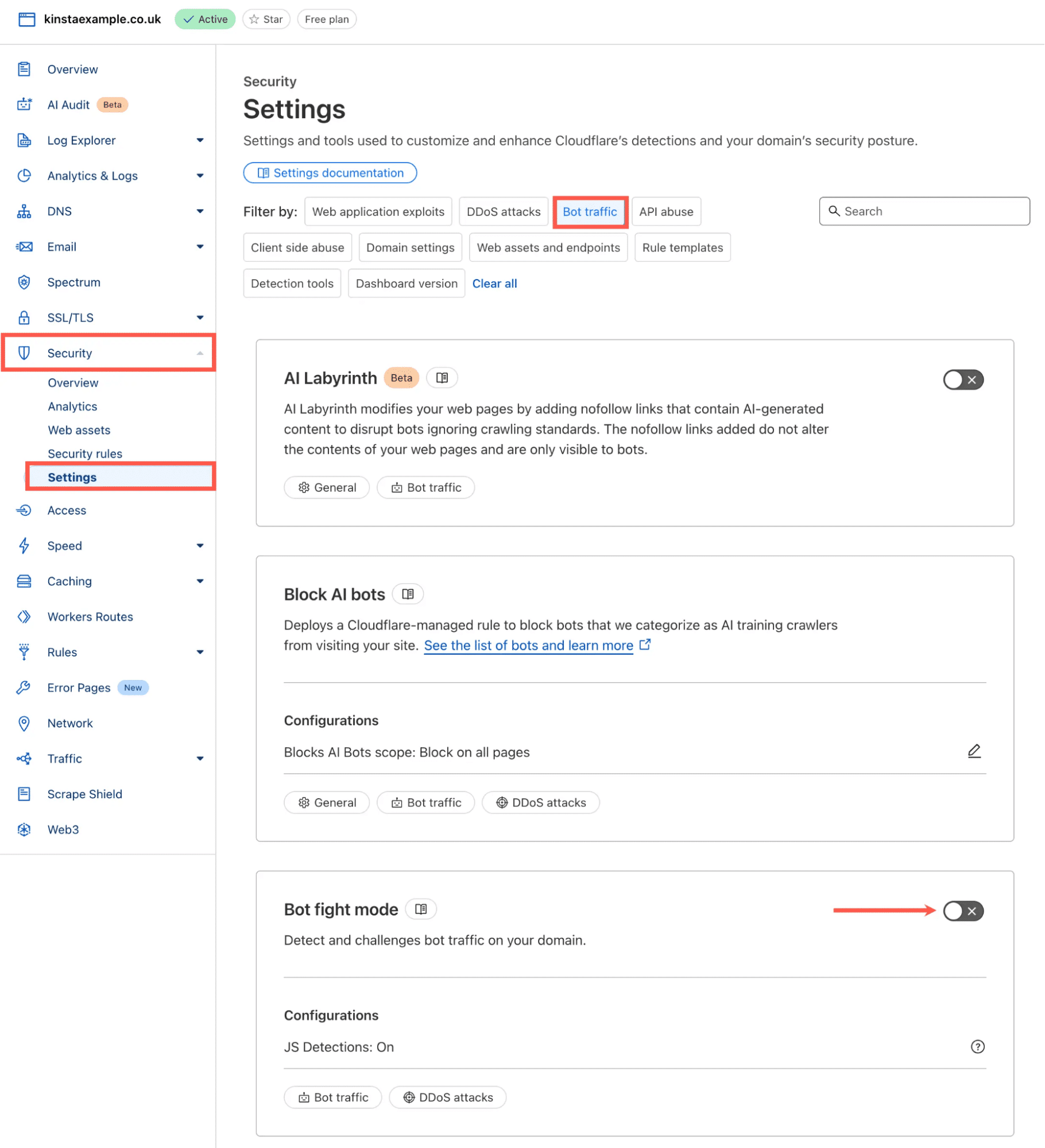 Cloudflare-Bot-Fight-Modus