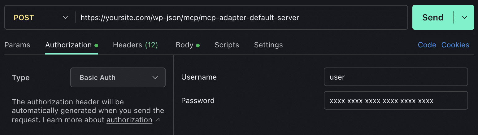 Set Authorization: Basic Auth in Postman