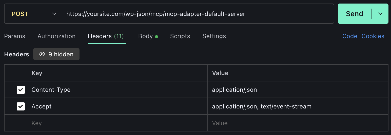 Set request headers in Postman